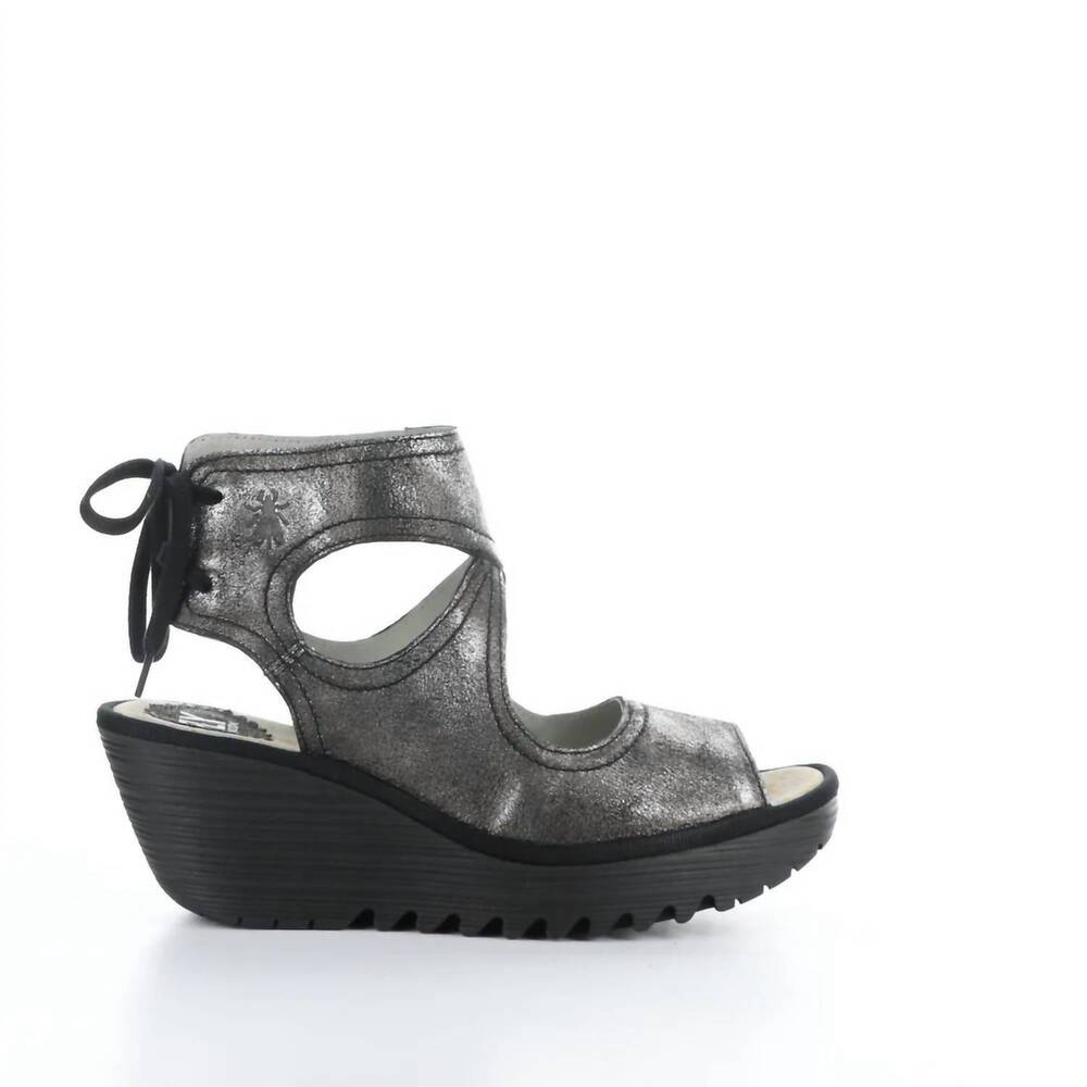 NEW FLY LONDON women's yulp 571 back-lace sandal in dark flash